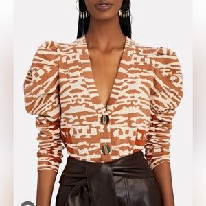 Ulla Johnson Brown and Cream Cardigan